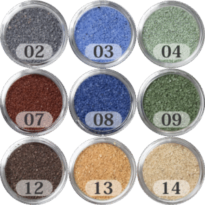Ｐタイプカラーサンド　0.2～0.8mm程度粒　150g、他（300g･500g）